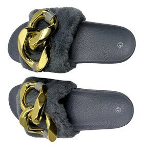 Women's Gray Flip Flop with Chain Size: 41